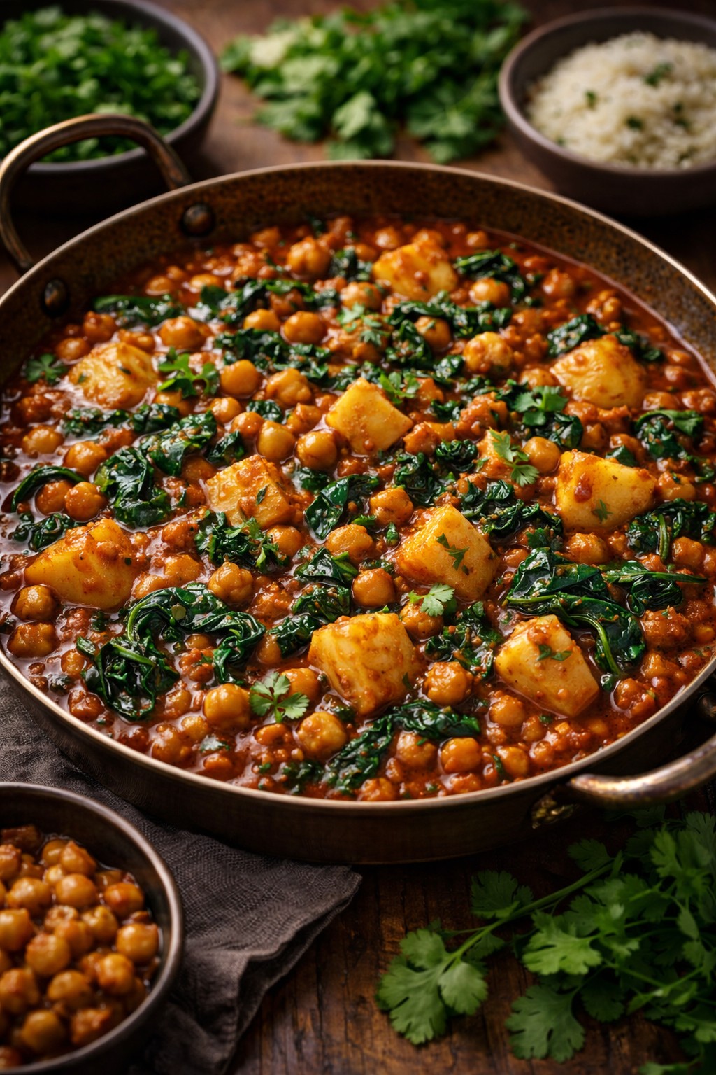 White Sweet Potato, Chickpea & Spinach Curry