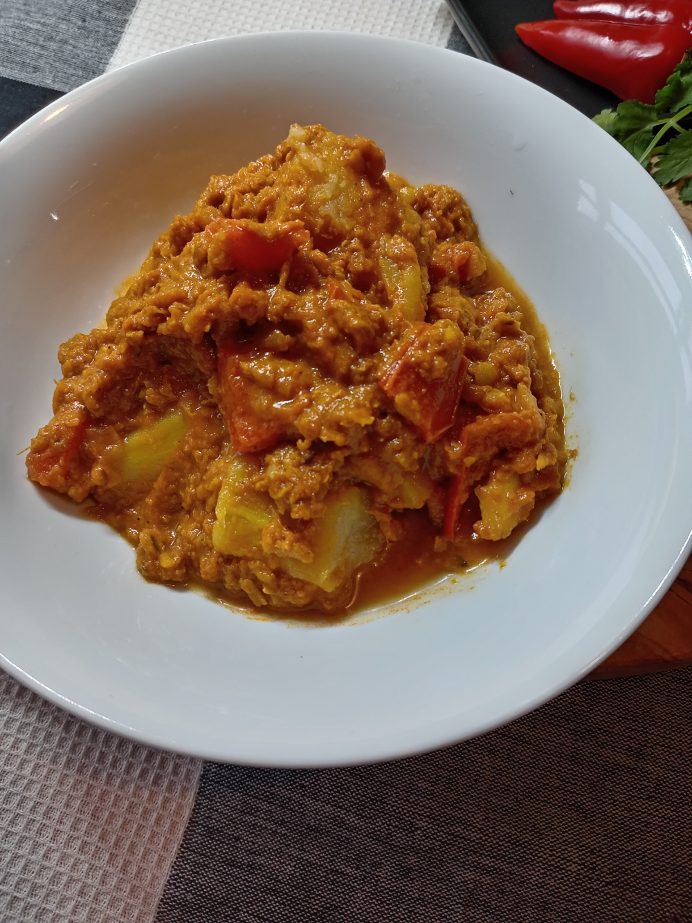 White Sweet Potato Lentil Pepper